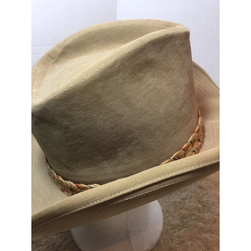 Vtg Levi Strauss Suade Leather Hat 7 1/8‎ Brown Cowboy Hat Nice